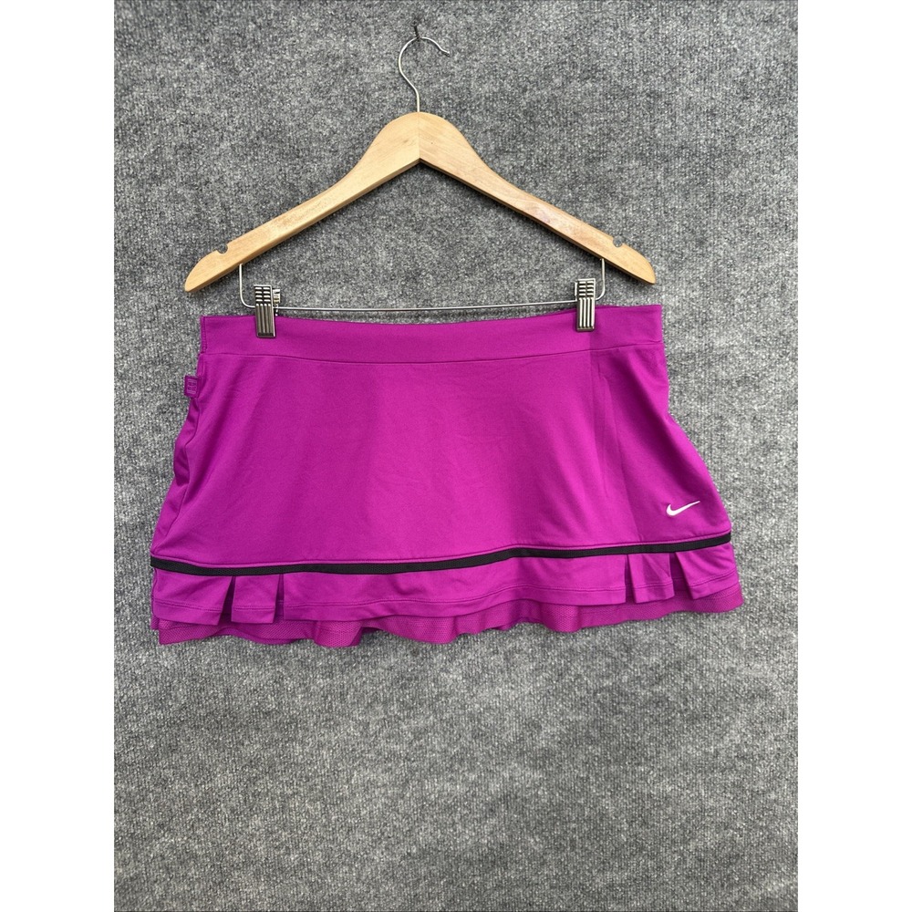 Nike Dri-FIT Women's Tennis Golf Pickleball Skort Sz L Purple Black Trim